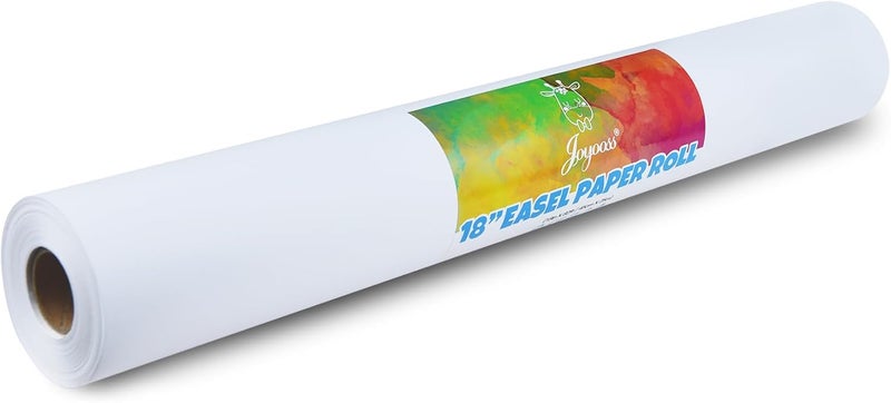 Joyooss Easel Paper Roll 18” x 984” (82’), Arts and Crafts Drawing Paper Roll of Paper for Painting Kids Easel, Coloring Art Paper, White Paper Roll of Crafting Activity Projects Supplies - Image 1